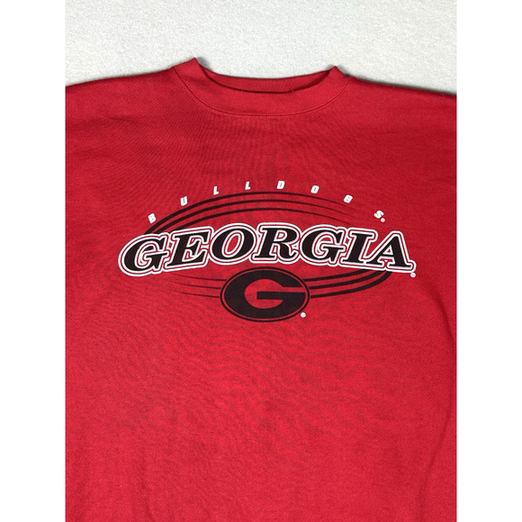 Vintage Logo 7 Red Georgia Bulldogs Sweatshirt Rare Sz 3XL Red 90s Football USA - Picture 2 of 11